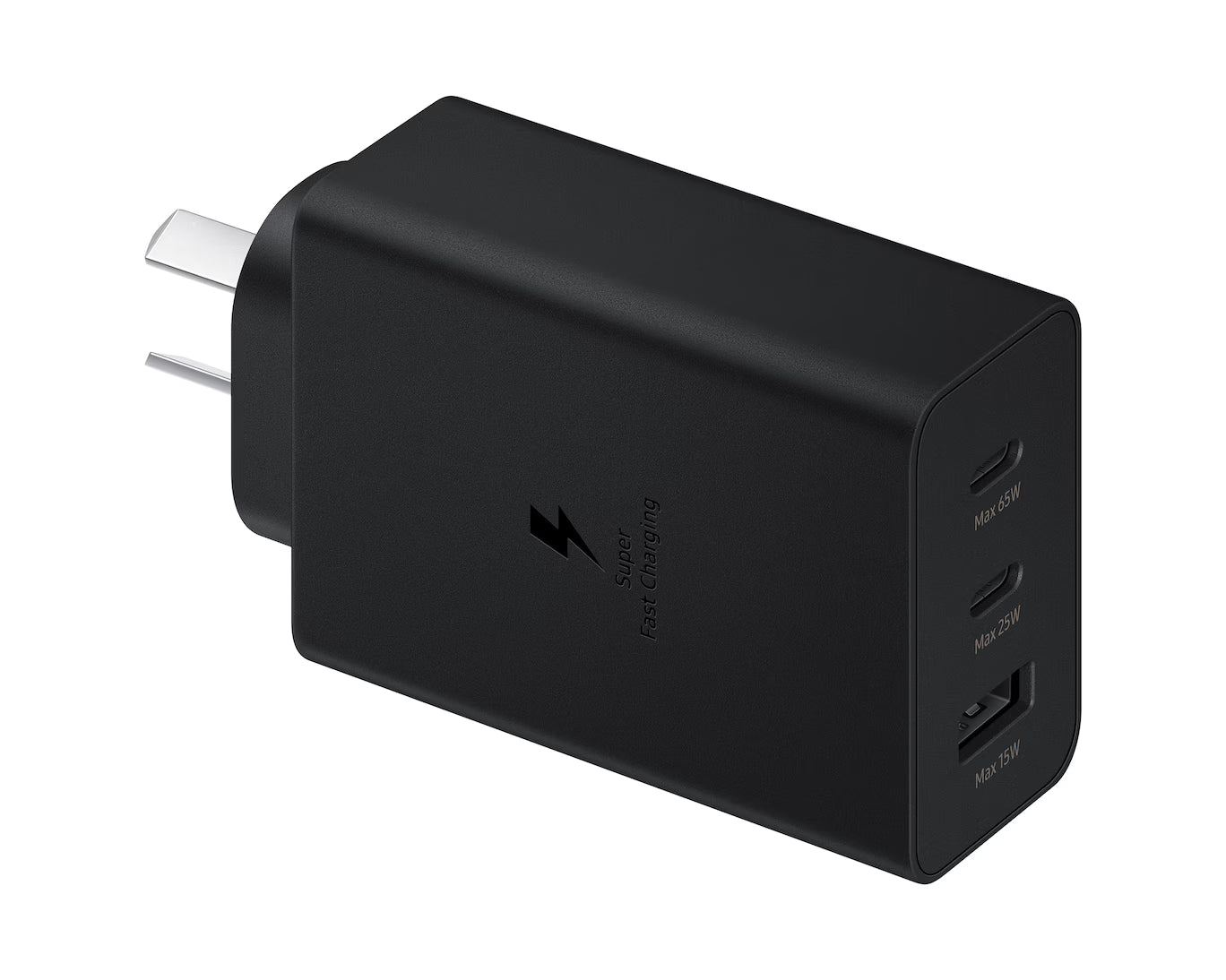 Samsung 65W Power Adapter Trio Original – 3 Port Super Fast Charger (USB-C x2 + USB-A)